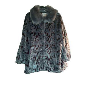 Unique Pattern Faux-Fur Coat
